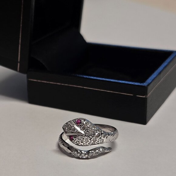 GOLD White GOLD DIAMONDS RUBY  🎆HOST PICK ❤🎆Re-Sizeable Serpentine - Picture 3 of 7